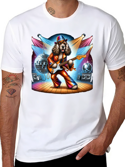 Camiseta Negra con Perro Rockstar Disco