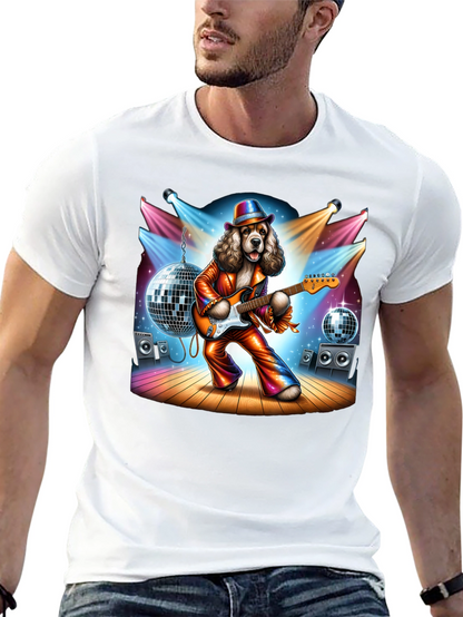 Camiseta Negra con Perro Rockstar Disco