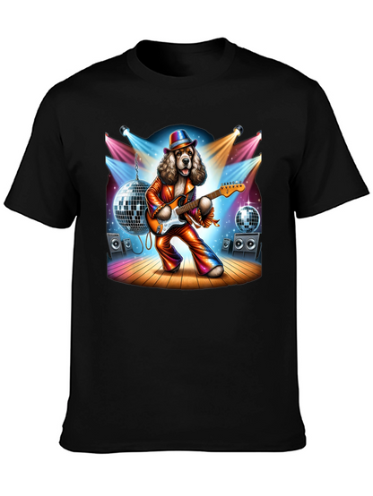 Camiseta Negra con Perro Rockstar Disco