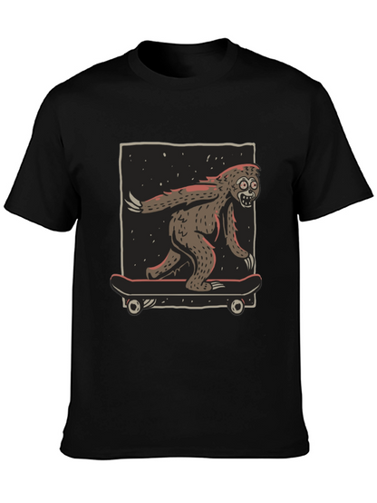 Camiseta Negra con Diseño de Yeti Skater