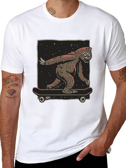 Camiseta Negra con Diseño de Yeti Skater