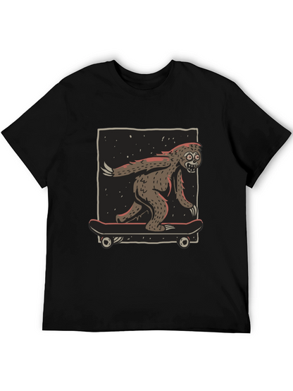 Camiseta Negra con Diseño de Yeti Skater