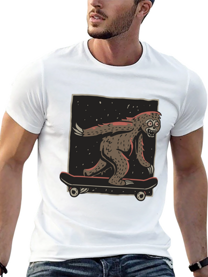 Camiseta Negra con Diseño de Yeti Skater