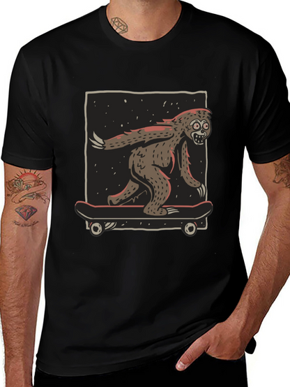 Camiseta Negra con Diseño de Yeti Skater