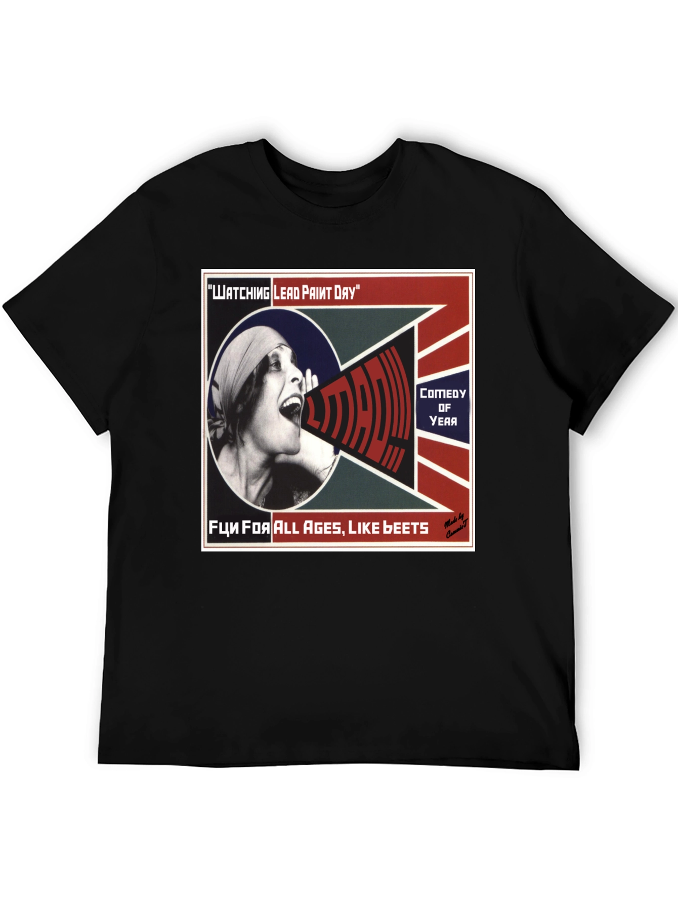 Camiseta Negra con Diseño Watching Lead Paint Day