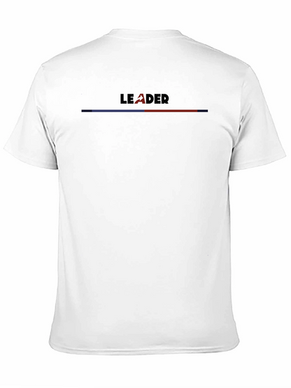 Camiseta Negra Líder con Rayas y Letras