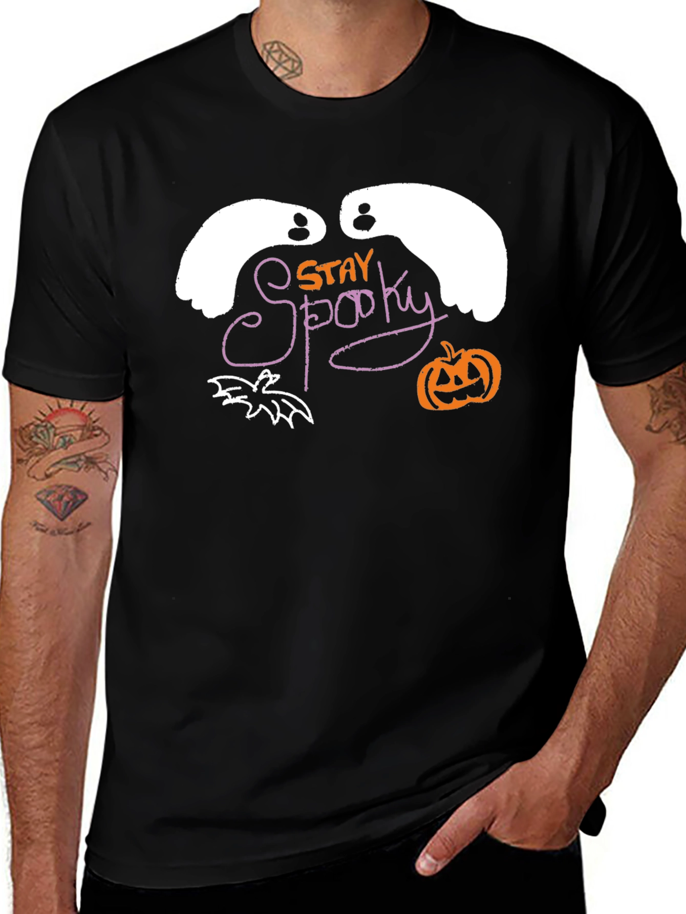 Camiseta Negra Stay Spooky Halloween