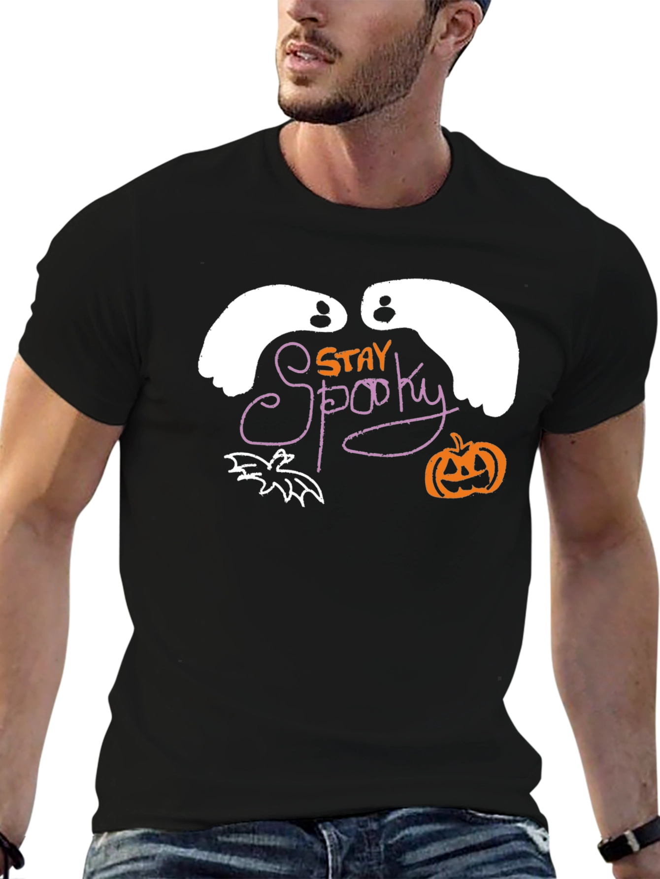 Camiseta Negra Stay Spooky Halloween
