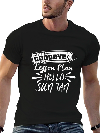 Camiseta Negra Adiós Plan de Lección Hola Bronceado