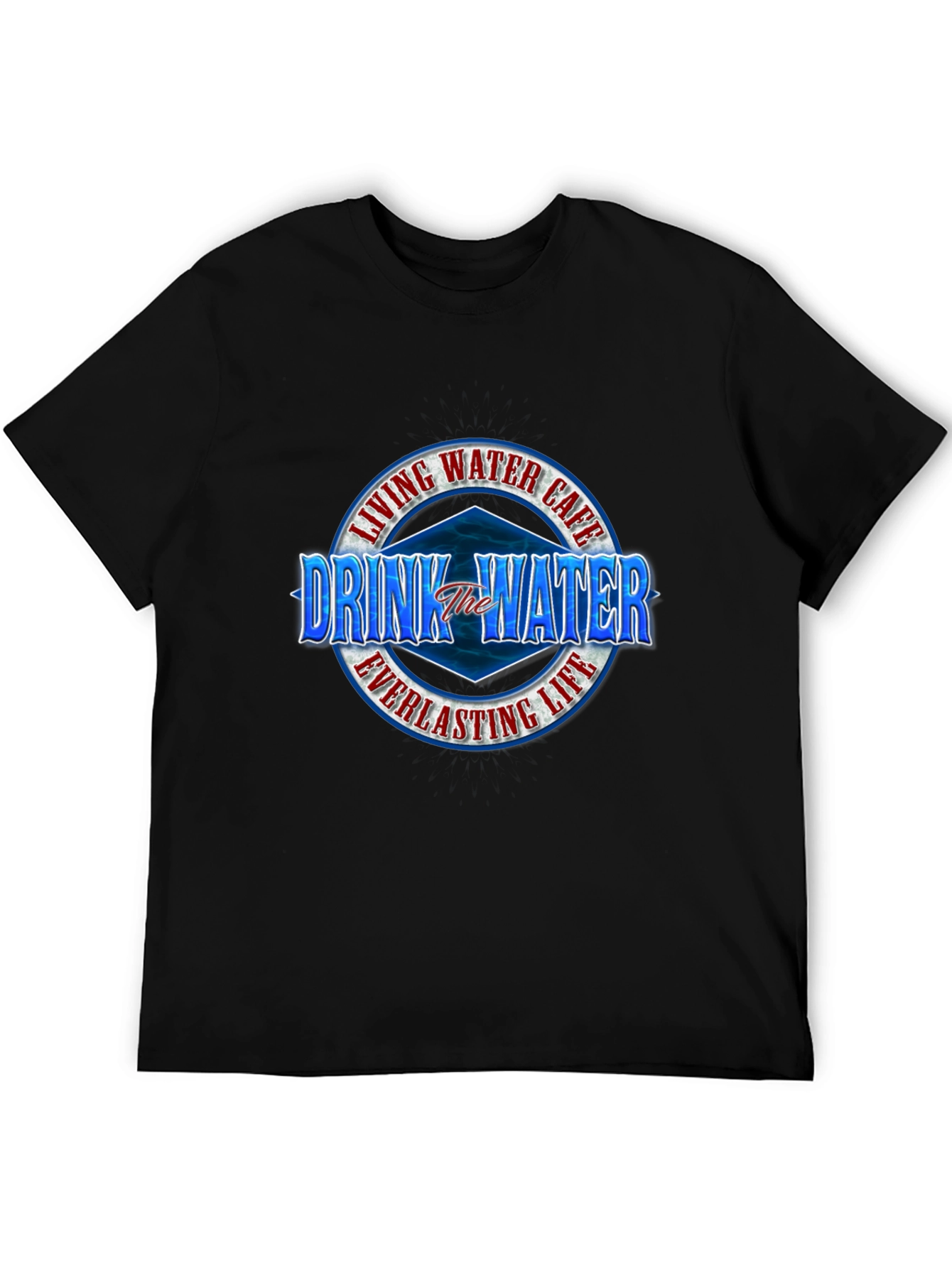 Camiseta Negra: Agua Viva Vida Eterna