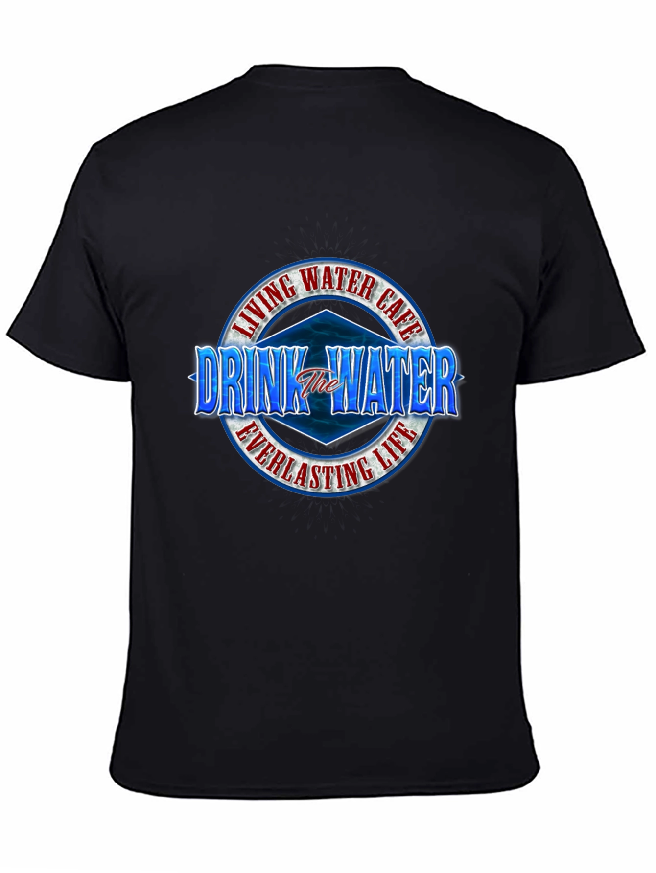 Camiseta Negra: Agua Viva Vida Eterna