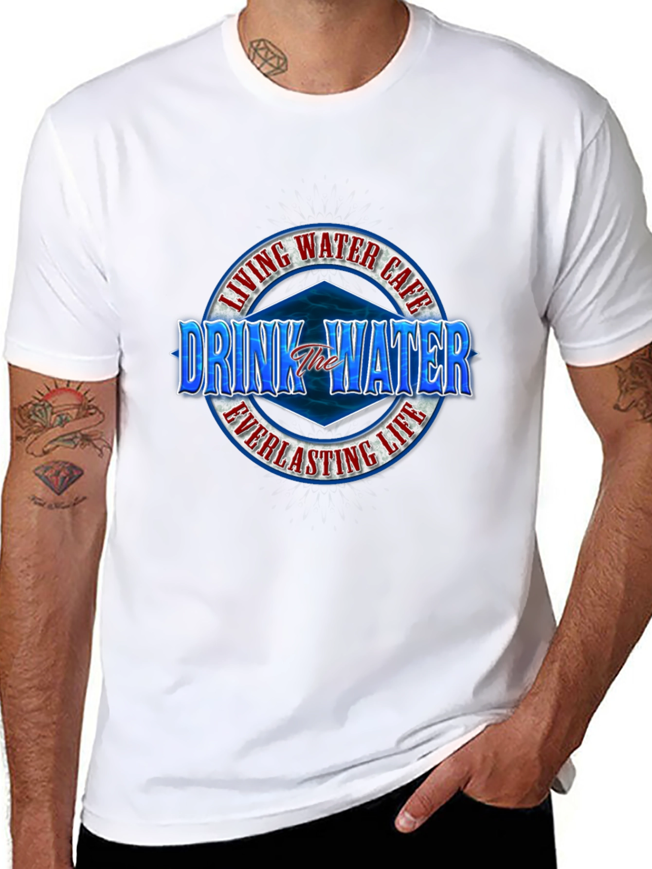 Camiseta Negra: Agua Viva Vida Eterna