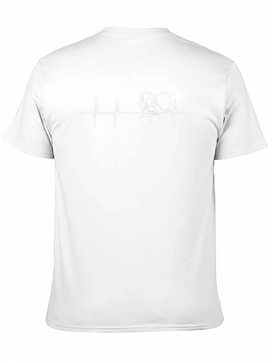 Camiseta Hombre Negra Diseño Latido Pato Corazón