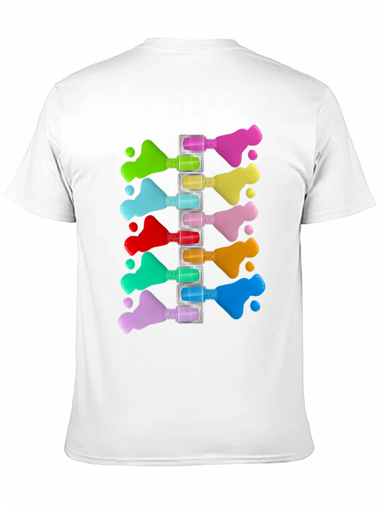 Camiseta Negra con Diseño de Esmalte de Uñas