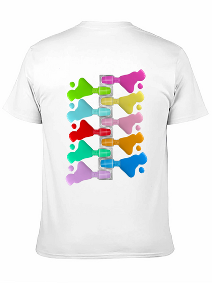 Camiseta Negra con Diseño de Esmalte de Uñas