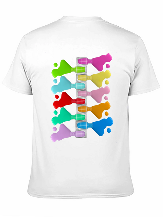 Camiseta Negra con Diseño de Esmalte de Uñas