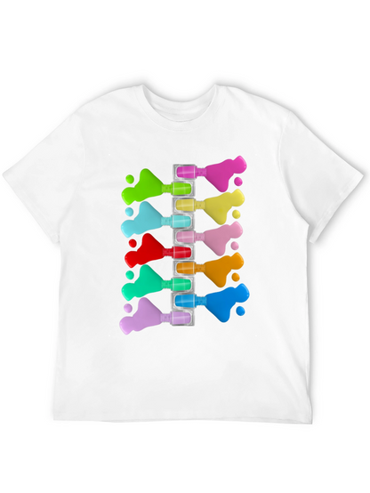 Camiseta Negra con Diseño de Esmalte de Uñas