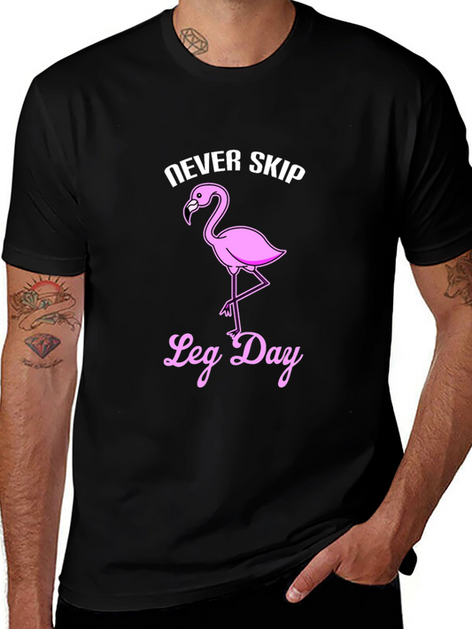 Camiseta Negra Flamingo: Nunca te Saltees el Día de Piernas