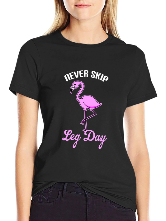 Camiseta Negra Flamingo: Nunca te Saltees el Día de Piernas