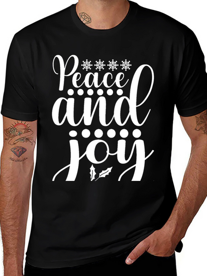 Camiseta Navideña Paz y Alegría para Hombre