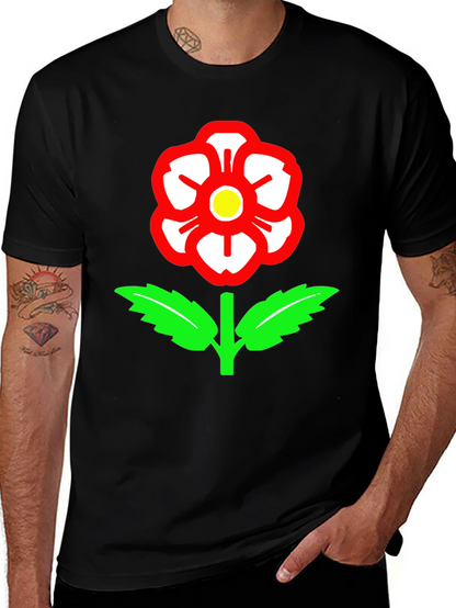 Camiseta Negra con Rosa de Lancashire