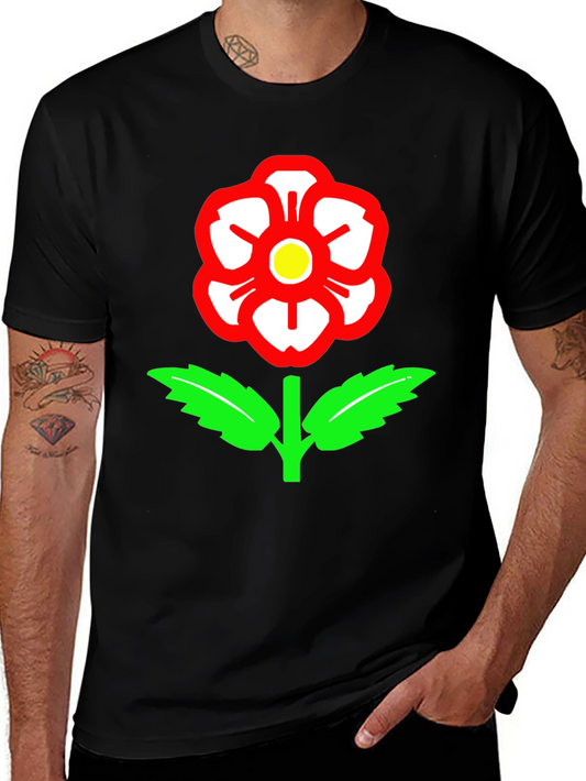 Camiseta Negra con Rosa de Lancashire
