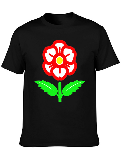 Camiseta Negra con Rosa de Lancashire