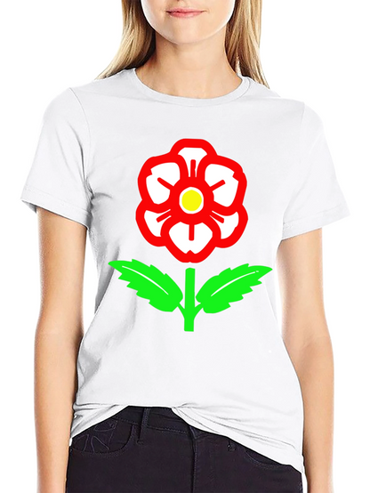Camiseta Negra con Rosa de Lancashire