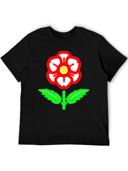 Camiseta Negra con Rosa de Lancashire