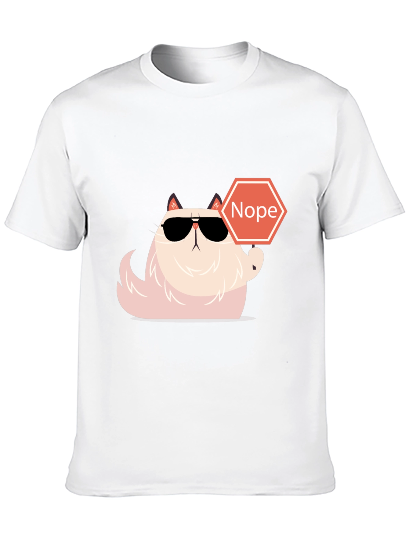 Camiseta Negra con Gato Nope - Estilo Divertido