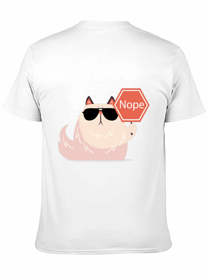 Camiseta Negra con Gato Nope - Estilo Divertido