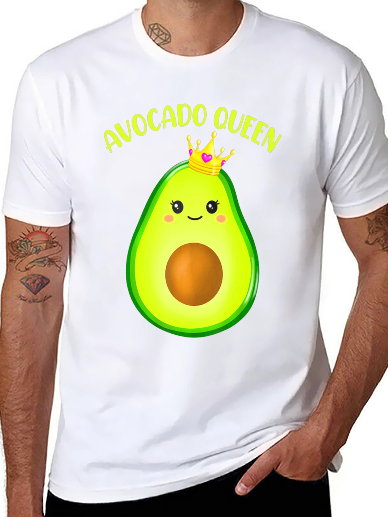 Camiseta Negra Avocado Queen para Hombre