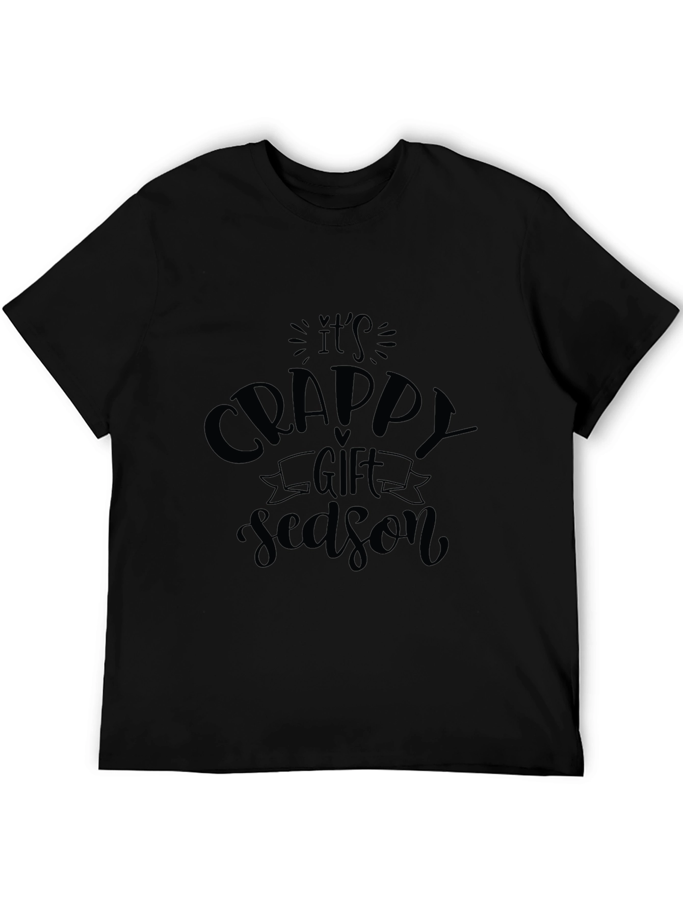 Camiseta Negra Humorística: Temporada de Regalos Basura