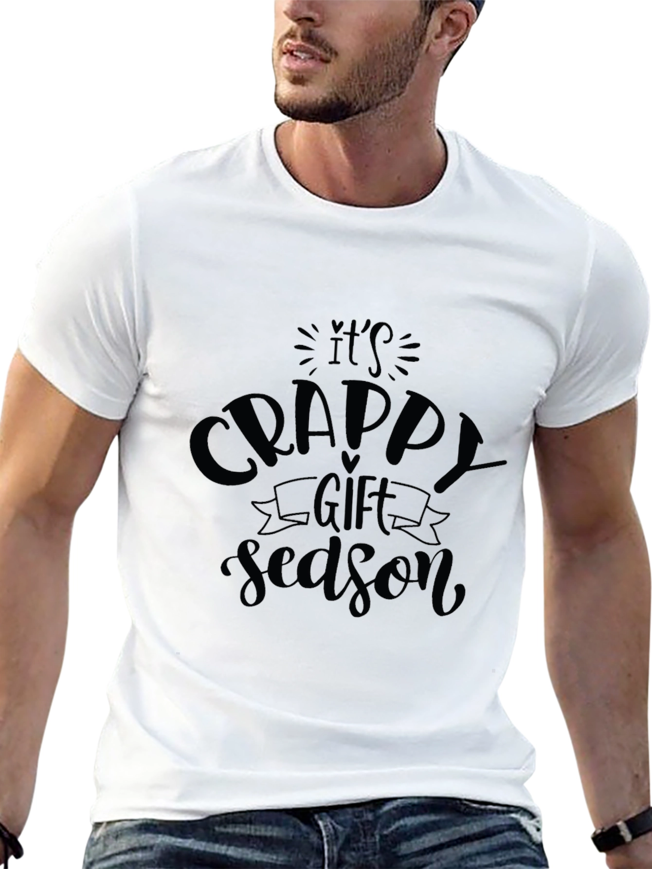 Camiseta Negra Humorística: Temporada de Regalos Basura