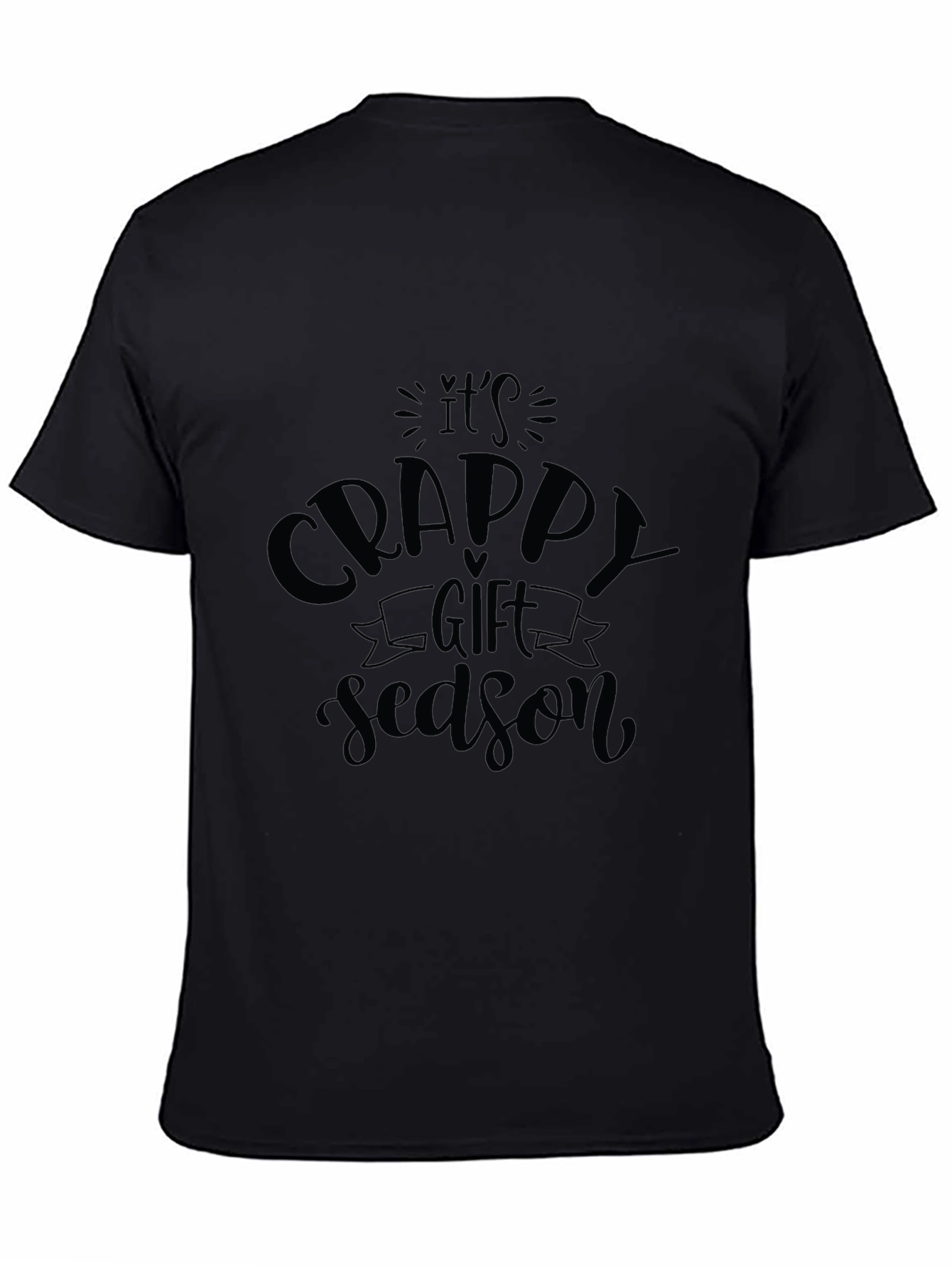 Camiseta Negra Humorística: Temporada de Regalos Basura
