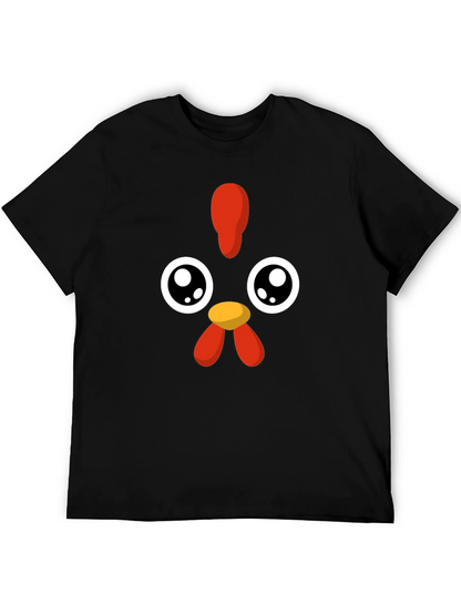 Camiseta Negra con Diseño de Pollo Kawaii