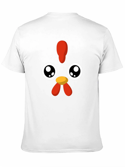 Camiseta Negra con Diseño de Pollo Kawaii