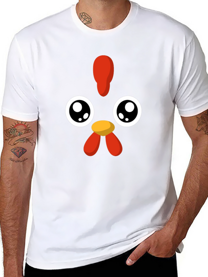 Camiseta Negra con Diseño de Pollo Kawaii