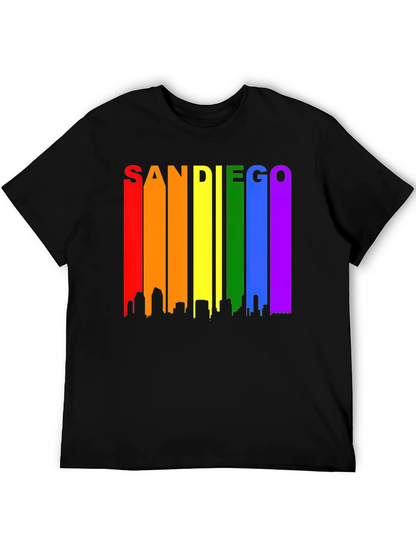 Camiseta Negra San Diego Skyline LGBT