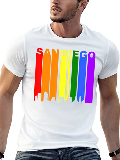 Camiseta Negra San Diego Skyline LGBT