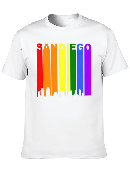 Camiseta Negra San Diego Skyline LGBT