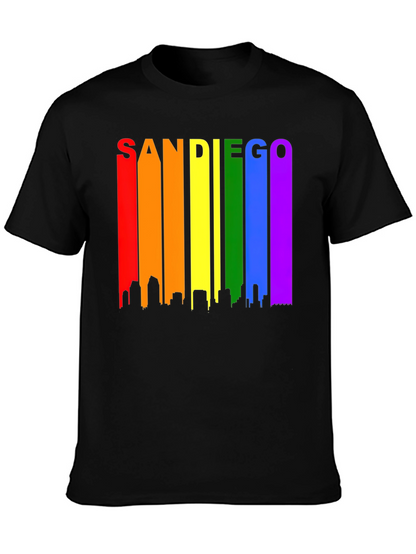 Camiseta Negra San Diego Skyline LGBT