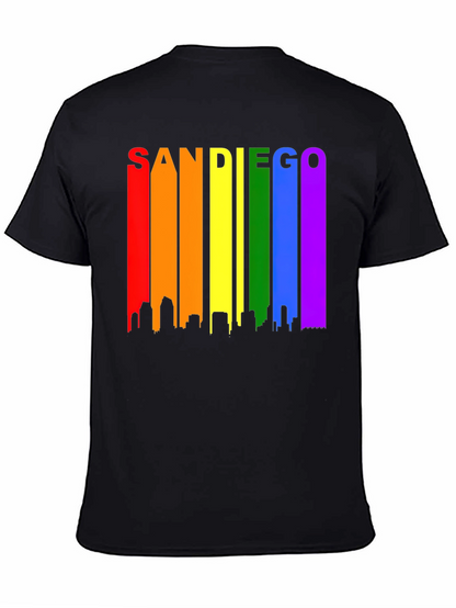 Camiseta Negra San Diego Skyline LGBT