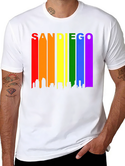 Camiseta Negra San Diego Skyline LGBT
