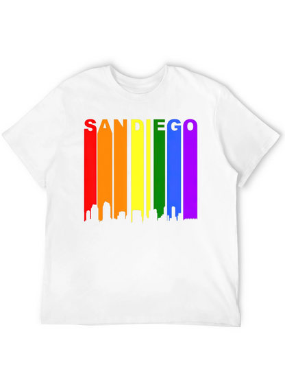 Camiseta Negra San Diego Skyline LGBT