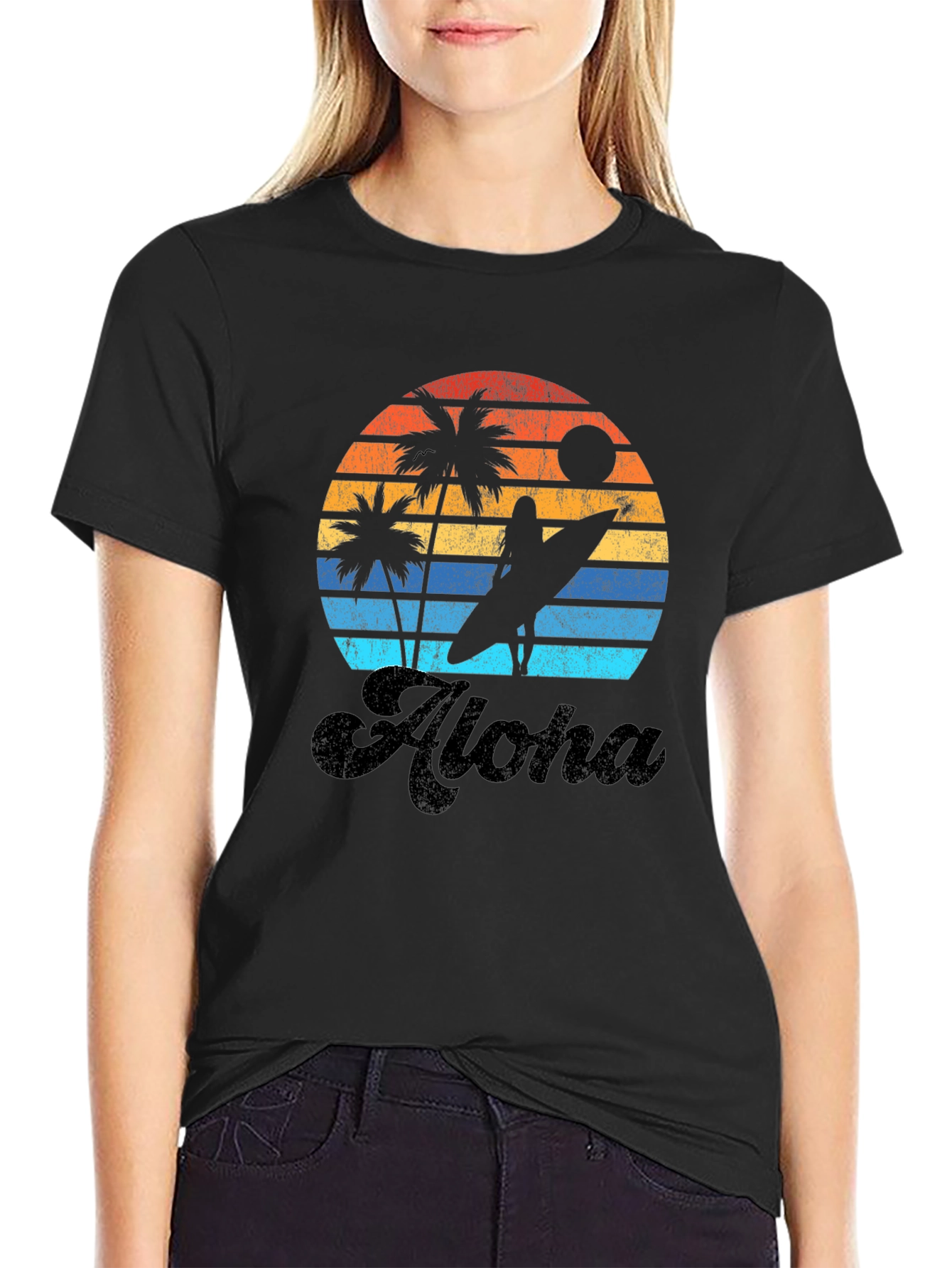 Camiseta Aloha Sunset Surf para Hombre