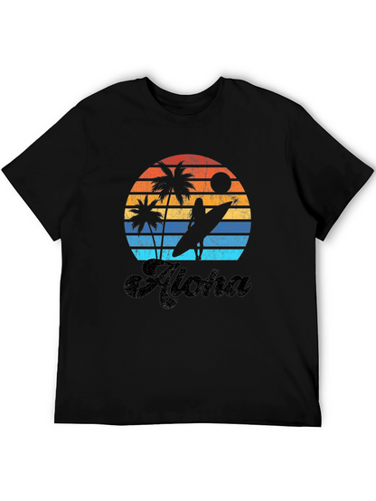 Camiseta Aloha Sunset Surf para Hombre