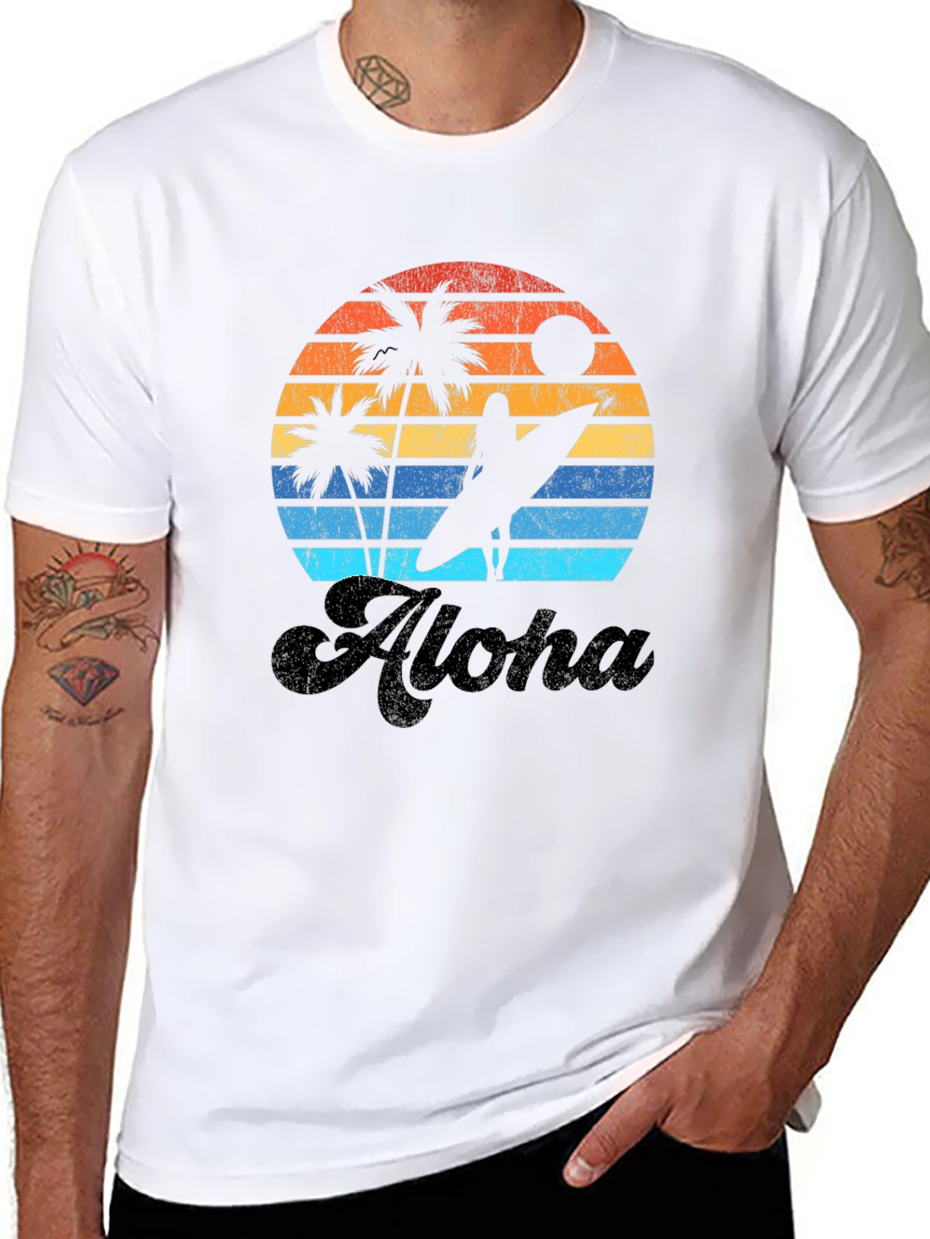 Camiseta Aloha Sunset Surf para Hombre