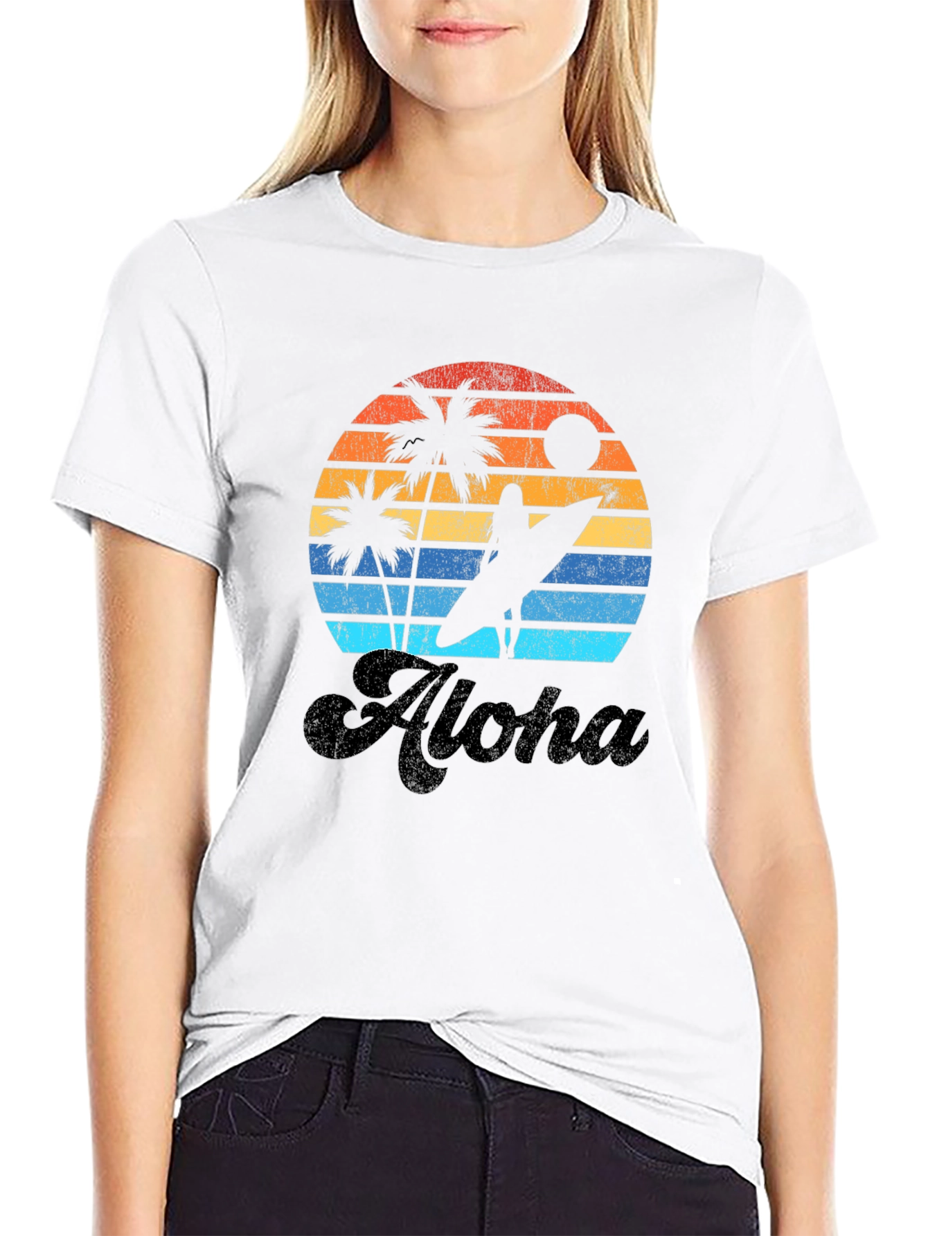 Camiseta Aloha Sunset Surf para Hombre