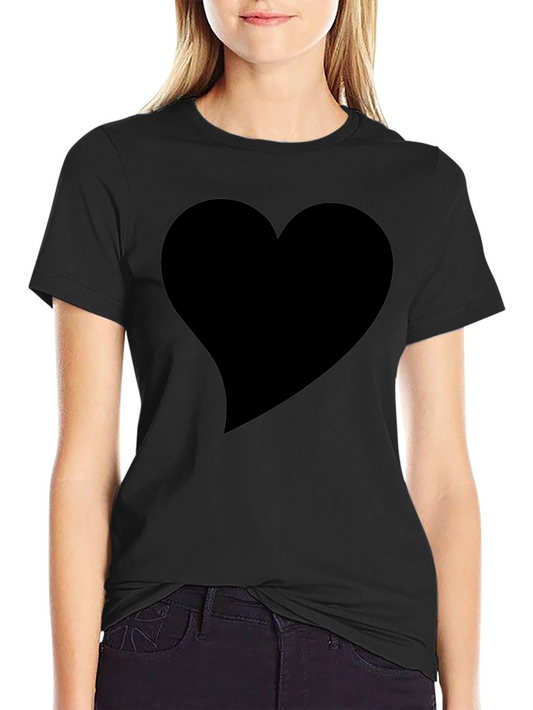 Camiseta Negra con Diseño de Corazón para Hombre